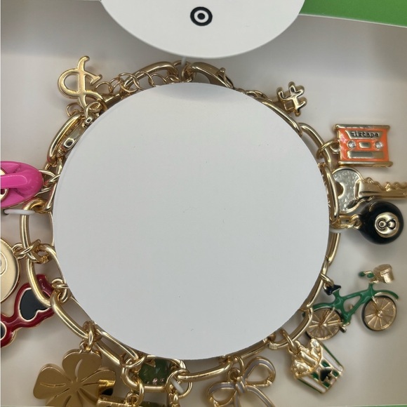 NEW Kate Spade Pink and Gold Mixed Novelty Chunky Charm Bracelet - Picture 3 of 5